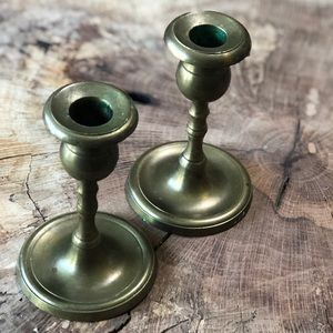 Vintage brass candlesticks set of 2